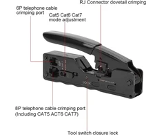 Rj45 užspaudimo įrankis, daugiafunkcinis rankinis tinklo įrankis, užspaudimo įrankis 8p 6p tinklo kabelio replės, skirtos rj12/11 tinklo kištukui ir telefono kabeliui