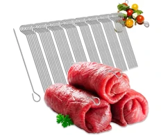 Robin Goods® 64 nerūdijančio plieno vyniotinių adatos, 11 cm ilgio mėsos iešmai, nerūdijantys, patvarūs, iešmai rinkinyje, vyniotinių spaustukų pakaitalas, puikūs iešmai skaniems vyniotiniams (64 vnt.)