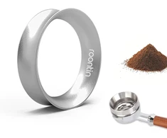 Roontin dozavimo žiedas 58 mm - magnetinis espresso dozavimo piltuvėlis su 8 magnetais, aliuminio portafilterio piltuvėlis, barista priedai kavos aparatui, suderinamas su 58 mm portafilterio priedais, sidabrinis