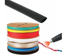 Rosfix termiškai susitraukiantis vamzdelis - 5mm juodas 1m | susitraukimo santykis 2:1, atsparus vandeniui, atsparus Uv spinduliams | izoliacija, elektronika, "pasidaryk pats" | termiškai susitraukiantis vamzdelis