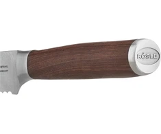 Rösle Masterclass šefo peilis 20 cm - aukštos kokybės virtuvinis peilis mėsai, žuviai, paukštienai ir daržovėms pjaustyti, aštrus peilis su ergonomiška riešutmedžio rankena