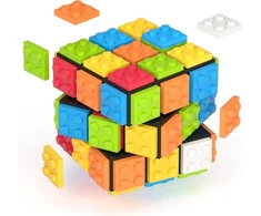 Roxenda Rubiko kubas, Bricks Magic su Square 3 x 3, galvosūkis ir 3d greitasis kubas, vaikams ir suaugusiems, kurie mėgaujasi (juodas)