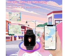 Ruopoem vaikiškas išmanusis laikrodis, 4g vaikiškas išmanusis laikrodis su gps su sim vaizdo skambučiais, gps laikrodis vaikams skambina mobiliuoju telefonu sos vandeniui atsparus balso pokalbių žaidimų mokyklos režimas kameros žadintuvas dovanos