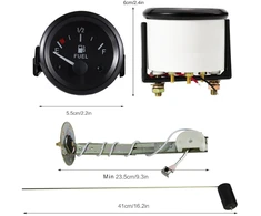 Rupse 52 mm kuro lygio indikatorius, universalus automobilio kuro lygio indikatorius, bako matuoklis su davikliu, E-1/2-f rodyklė, 12 V, universalus Automobiliams/suv