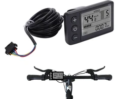 S866 dviračio kompiuteris Lcd matuoklis elektriniams dviračiams, 24v 36v 48v elektrinio paspirtuko valdymo skydelis su Sm kištuku dviračio spidometras odometras 22.2mm vairui