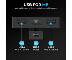 Sabrent Usb-c 3 prievadų žaidimų stebulė Steam Deck