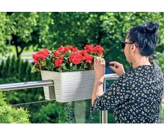 Sakinimo dėžė balkono turėklams "sahara" 27cm, šviesiai pilka
