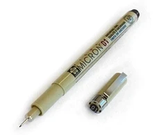 Sakura Pigma Micron - pigmentiniai flomasteriai - 0,1 mm - juodi [3 vnt. pakuotė]