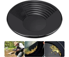 Salangae plastikinis aukso plovimo indas aukso plovimui 38.5 x 8.5 cm, aukso plovimo vonelė, aukso plovimo indas smėliui, rankinė aukso plovimo sistema kasimui, juodas