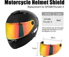 Šalmo stikliukas mt-v-28b/thunder 4 sv/stinger 2, motociklo šalmo stikliukas, motociklo apsauga nuo vėjo, šalmo lęšis, viso veido apsauga nuo uv spindulių (raudonas)