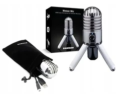 Samson Meteor Mic Usb kondensatorinis mikrofonas 16 bitų 44,1 Khz + Kabelis ir dėklas