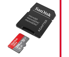 Sandisk Ultra Android Microsdxc Uhs-i atminties kortelė 256gb + adapteris (išmaniesiems telefonams ir planšetiniams kompiuteriams, A1, Class 10, U1, Full Hd vaizdo įrašams, iki 150mb/s skaitymo greitis)
