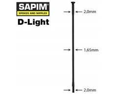 Sapim D-light 288mm stiprintuvas (2.0-1.65-2.0mm)