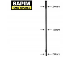 Sapim Race 252mm stipinai, 2.0-1.8-2.0mm, tiesioginiai