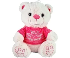 Sargangelis meškinas, apie 20 cm, pliušinis, sėdintis su sparnais - Guardian Angel Bear - sėkmės meškiukas angelas - rožinis/rožinis