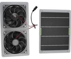 Saulės panelės ventiliatoriaus komplektas 100 W, saulės panelės ventiliatorius, saulės ventiliatoriaus komplektas 12 V, vandeniui atsparus nešiojamas dvigubas ištraukimo ventiliatorius šiltnamiui, vištidėms