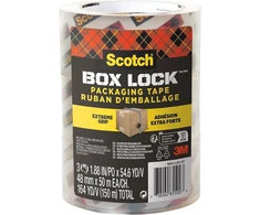 Scotch Box Lock pakavimo juosta - 3 ritinėliai 48 mm x 50 m - stipri siuntimo ir pakavimo juosta - idealiai tinka siuntiniams ir dėžėms pakuoti