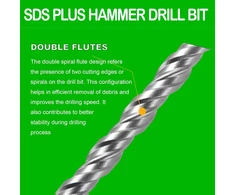 Sds plus plaktuko grąžtų rinkinys, 5 vnt., 4 mm x 160 mm mūro grąžtai, skirti gręžti betoną, akmenį, plytas ir uolienas