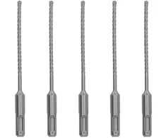 Sds plus plaktuko grąžtų rinkinys, 5 vnt., 4 mm x 160 mm mūro grąžtai, skirti gręžti betoną, akmenį, plytas ir uolienas