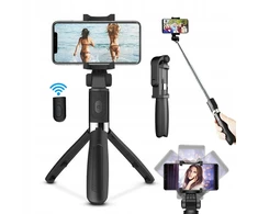 Selfie lazda su bluetooth nuotolinio valdymo pulteliu, ištraukiama, juoda, su trikoju
