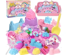 Sensorinis žaislas magic sand smėlio dėžės rinkinys dovanos mergaitėms unicorn play sand lagaminas paplūdimio įrankiai sensorinis smėlio žaislas magic sand unicorn dovana mergaitėms vaikams 3 4 5 6 7 8 metų