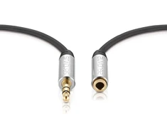 Sentivus 5 mm stereo audio jack ilgiklis, 3.5 mm lizdas į 3.5 mm kištuką, aux kabelis, metalinis kištukas, juodas, 5.00 m