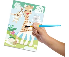 Ses Creative Sophie the Giraffe vandens piešimo daugkartinio naudojimo edukacinis žaidimas 4 kortelės be pažeidimų + saugus teptukas kūrybinei veiklai kūdikiams nuo 1 metų + sensorinis vystymasis ir smulkiosios motorikos įgūdžiai