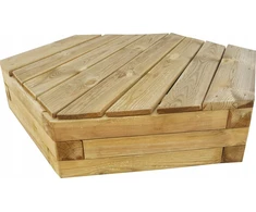 Šešiakampė medinė smėlio dėžė fi 150 cm