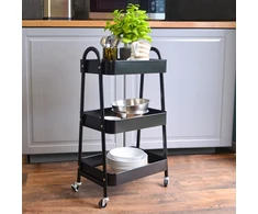 Shelfr Metalinis vežimėlis su ratukais - 42 x 30 x 77 cm mažas serviravimo vežimėlis su ratukais - spintelė ant ratukų virtuvės šoninis vežimėlis siauras - vežimėlis stalui knygų vežimėlis rankdarbių vežimėlis vaikams -