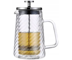 Sidabrinis stiklinis kavos arbatos plikiklis 0,6 l French Press Klausberg 7763