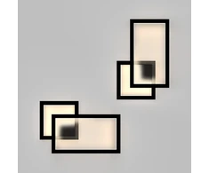 Sieninis šviestuvas Klighten 2 Led sieninių šviestuvų rinkinys vidaus patalpoms, 24 W, 1960 Lm, modernūs dekoratyviniai sieniniai šviestuvai, naktinė lempa miegamajam, svetainei, juoda
