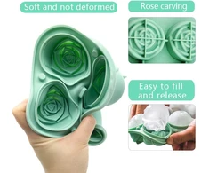 Silikoninės ledo formelės su dangteliu, 3d rožių formos ledo rutuliukai
