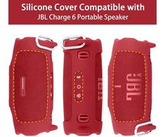 Kompiuterio kolonėlės Silikoninis dėklas su dirželiu Jbl Charge 6 garsiakalbiui (raudonas)