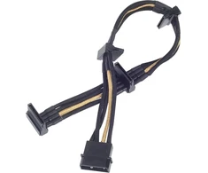 Silverstone Sst-pp07-btsbg maitinimo šaltinio ilgintuvas 30 cm Molex į 4x Sata juodas / auksinis