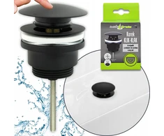 Sink Quality Klik Klak kamštelis praustuvui, juodas, automatinis, universalus