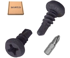 Skir'co (300 vnt.) Gręžimo varžtai 3,9 x 11 mm Juodo fosfatavimo Phillips plokščia galvutė, savaime įsisriegiantys varžtai