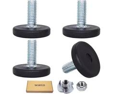Skir'co 4 baldų išlyginimo kojelės m8 x 20mm reguliuojamos apvalios metalinės kojelės su m8 sriegiu (su veržlėmis)