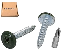 Skir'co (50 vnt.) dažyti 4.2 x 30 mm sriegikliai medienai, metalinis varžtas, ph modifikuota keptuvės galvutė (chromo oksido žalia ral 6020)