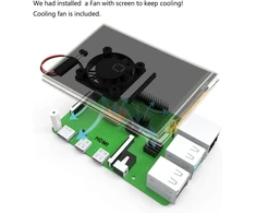 Skirtas raspberry pi 4 jutiklinis ekranas su korpusu 3.5 colio 60 fps monitorius su 480 x 320 raiška ir mini ventiliatoriumi