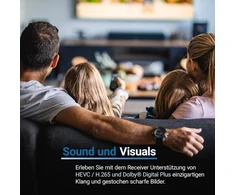 Sky Vision 150 T-hd Italiano Dvb-t &amp; Dvb-t2 imtuvas Italijai, skaitmeninis imtuvas su Dolby Digital Plus palaikymu, Hd imtuvas su daugiakalbiu meniu ir diegimo vedliu