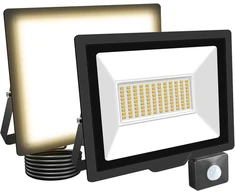 Skyworld 75 W led prožektorius su judesio davikliu lauke, 7500 lm lauko prožektorius, led prožektorius ip66 atsparus vandeniui, 5000 k šiltai balta itin ryški priekinė lemputė sodui, garažui, kiemams, prieškambariui