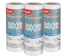 Šluostės ant rulono Paclan Sidabrinis Space, itin sugeriančios celiuliozinės šluostės