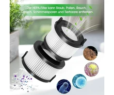 Smilefil Vortexiq 40 filtras, skirtas Levoit Vortexiq 40-rf/vortexiq 40 Flex/lsv-vf401p-aeu akumuliatoriniam dulkių siurbliui, 2 hepa filtrai, pagrindiniai filtrai su 4 išankstiniais filtrais, 6 vnt.