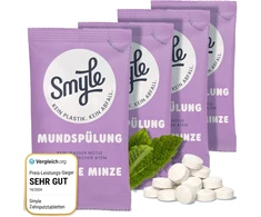 Smyle Freshmint burnos skalavimo tabletės, 100% natūralūs ingredientai, burnos skalavimo tabletės, be plastiko, ilgalaikis gaivumas, 4 mėnesių atsarga