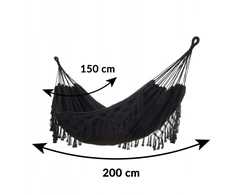 Sodo hamakas Brazilian Boho su kutais Double Light Pilkas Strong 220kg