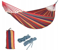 Sodo hamakas su rėmu-supyne + uždangalas ir jungtys 70x170 cm raudonas