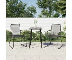 Sodo kėdės, 2 vnt., juodos spalvos, 58x59x85,5 cm, Pvc ratanas