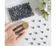 Sofplate 1 dėžutė su 150 matinių pilkų karoliukų Aurora Crystal stiklo karoliukai 8 mm matiniai apvalūs rutuliukai undinės stiklo mėnulio akmens holografiniai tarpiniai karoliukai papuošalų gamybai apyrankėms