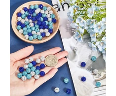Sofplate 150 vienetų 3 spalvų 10 mm apvalūs kalnų krištolo karoliukai Pave Disco Ball karoliukai Maži apvalūs pakabukai Krištolo deimanto akmens stambūs kramtomosios gumos rašiklio karoliukai papuošalų gamybai "pasidaryk pats" karoliams apyrankėms