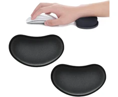 Automagnetola Sogho 2 vnt. ergonomiška riešo atrama pelei, juodas minimalistinis putplastis, skirtas pelei, nešiojamam kompiuteriui, klaviatūrai